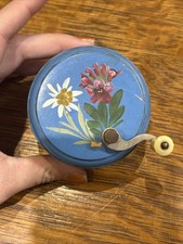 Vintage Floral Hand-Crank Music Box picture