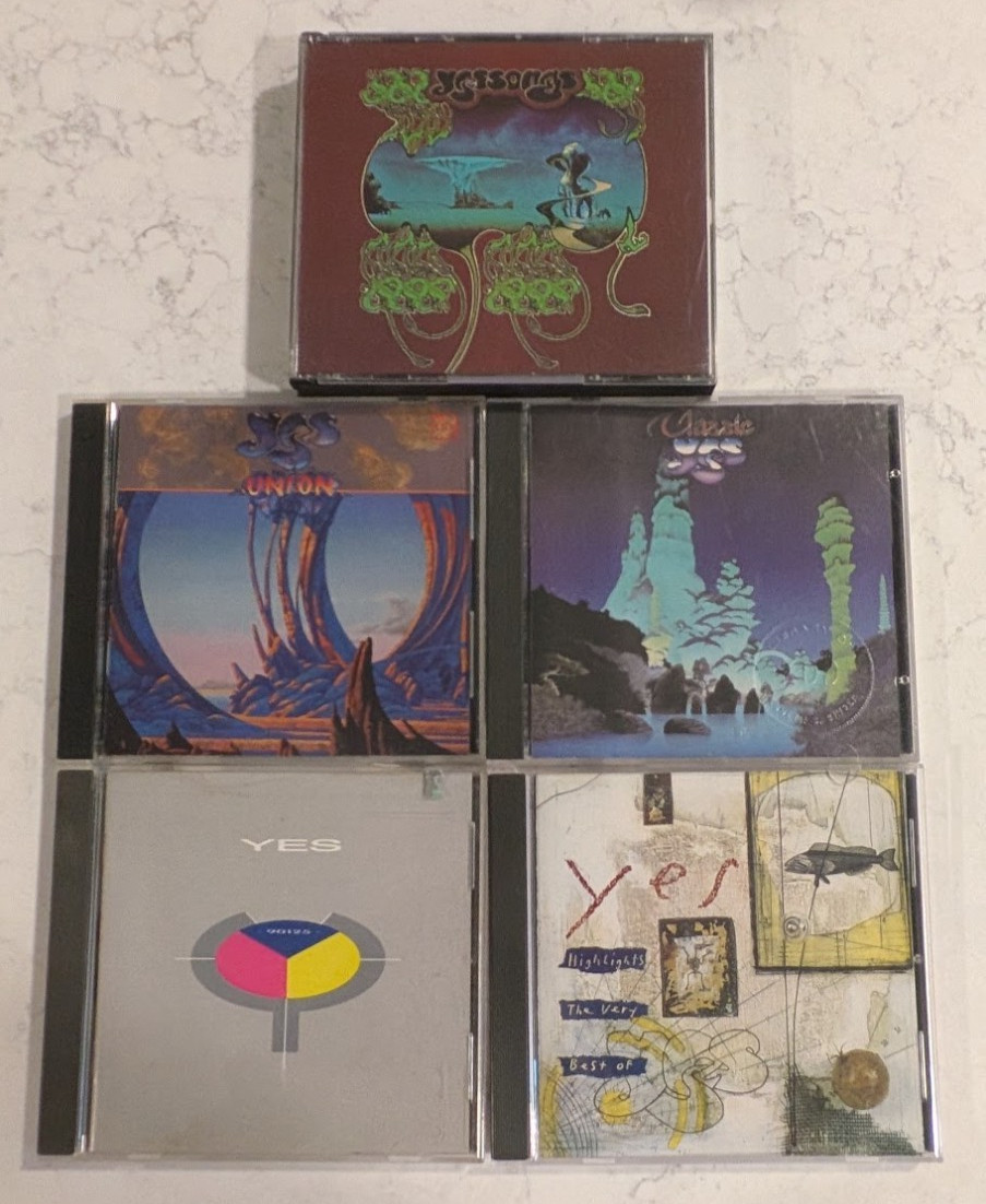 Yes Prog Rock CD Lot of 5 - Yessongs, 90125, Union, Highlights Very Best Of