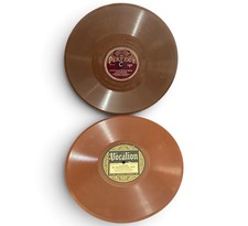 Lot 2 Vtg Brown 78 RPM Records Perfect Vocalion Lovesick Blues Souvenirs 1920s picture