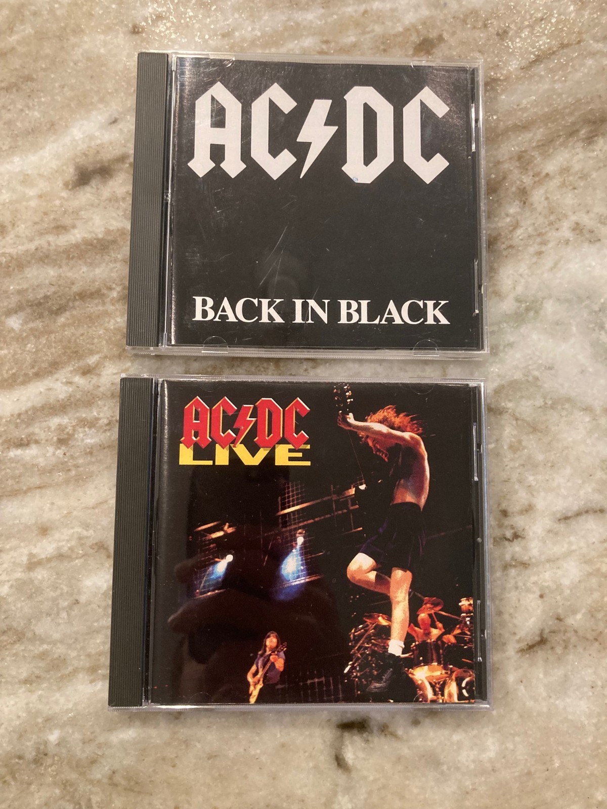 AC/DC Music CD Lot of 2 AC/DC Back in Black 1980 and AC/DC Live 1992 - Nice