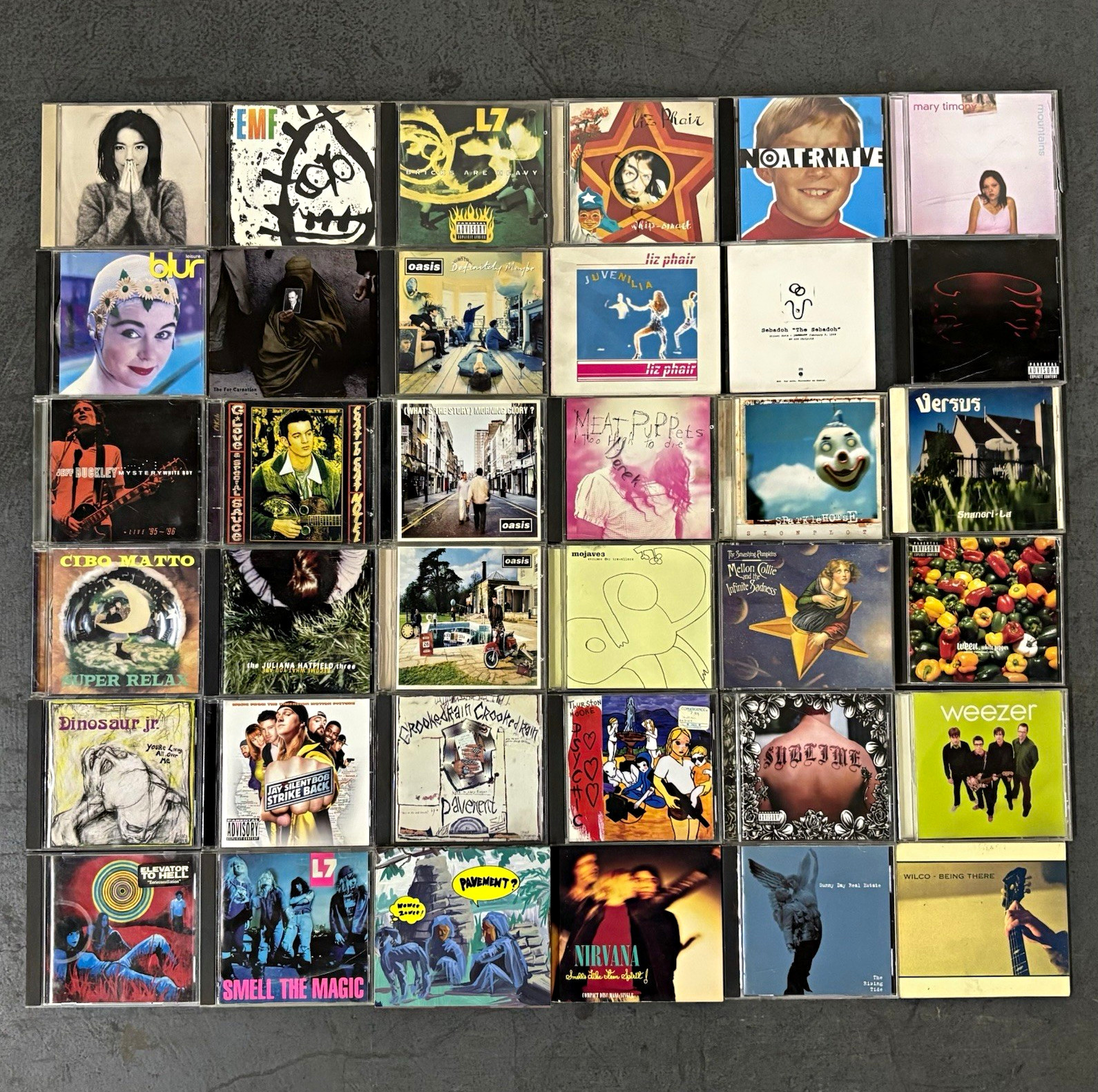 Lot of 1990s, Indie Alternative Rock CDs (qty: 36) Oasis, L7, Sublime, Pavement