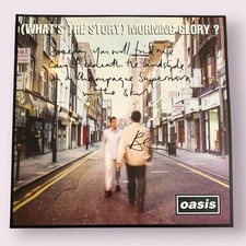 SIGNED OASIS BRIAN CANNON OASIS WHATS THE STORY MORMING GLORY VINYL WITH LYRICS picture