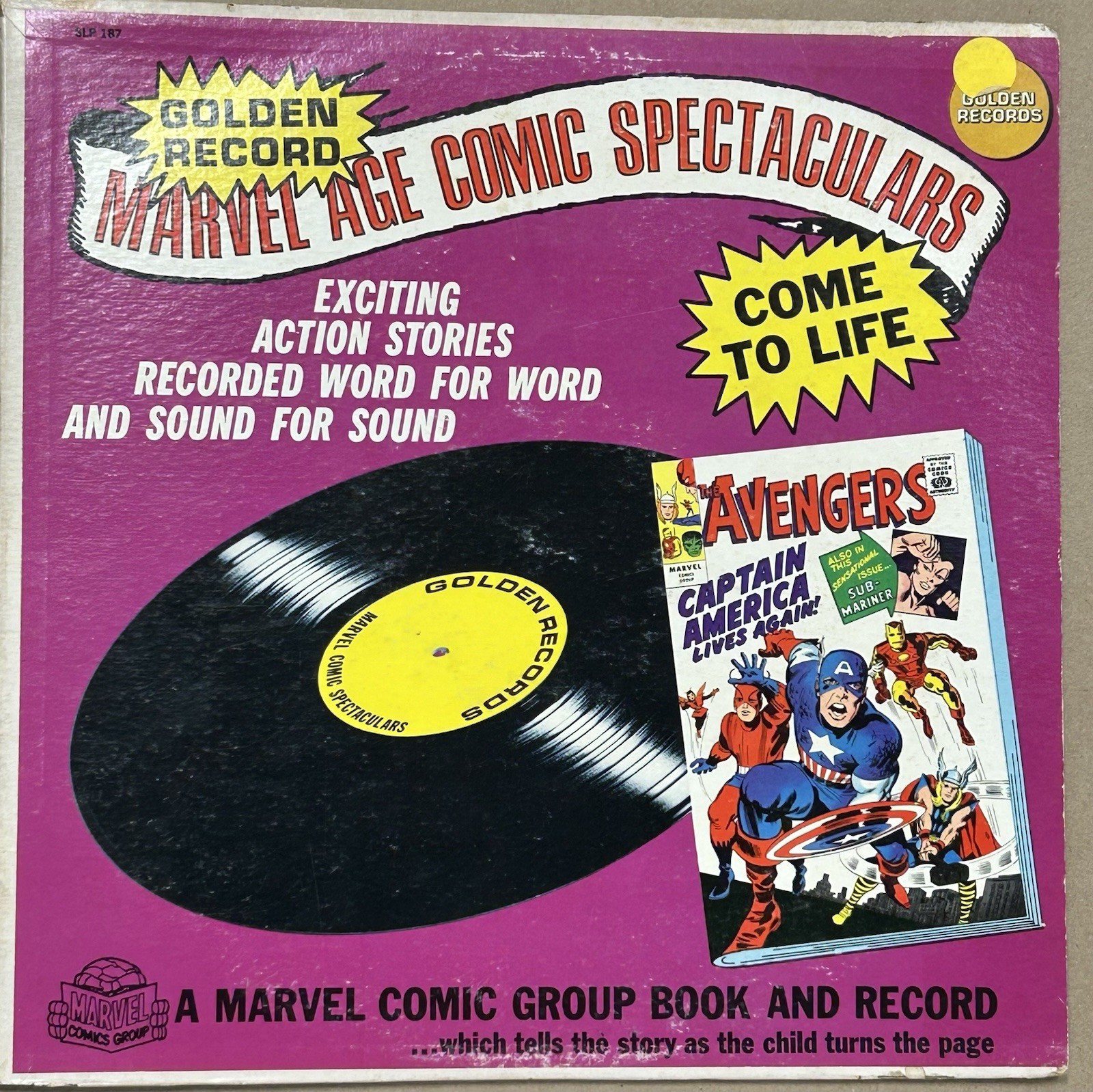 1966 Records Golden MARVEL AGE COMIC SPECTACULARS Avengers Captain America