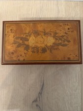 Vintage Reuge Music Box 2/50 Swiss Mvmt Lara's Theme Italy Sorrento Burl Wood picture