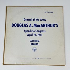 General Of The Army Douglas A MacArthurs Speech to Congress April 19 1951 LP picture