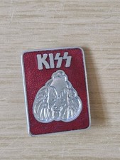 KISS Enamel Pin Badge Gene Simmons Silver Head Red Vintage Rare. 80s picture