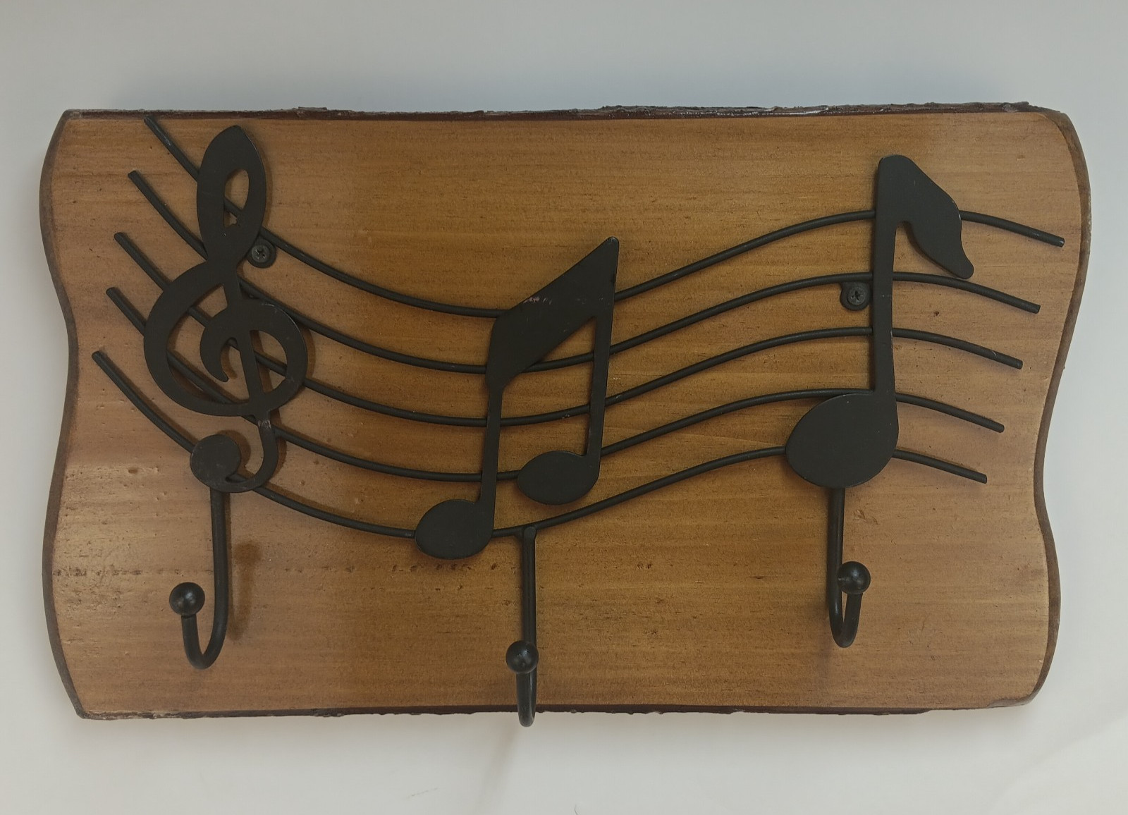 Unique Wood Wall Hanging Hooks ~ Featuring Musical Notes & Live Edge Wood