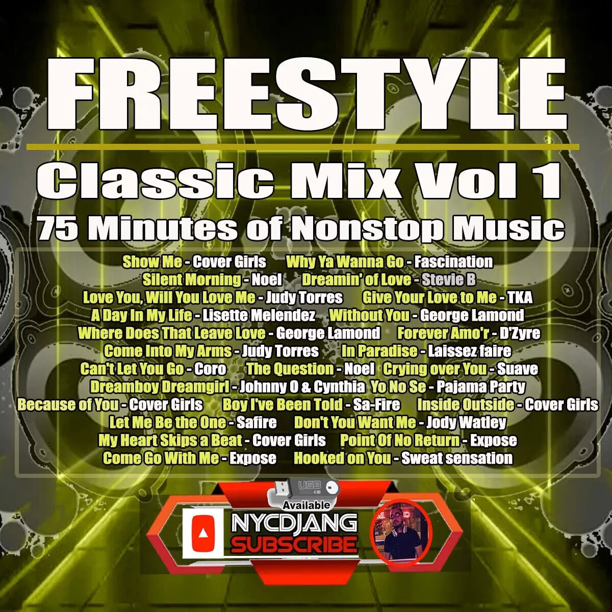 4 CD\'S 90\'s Freestyle Classic Mix : Vol 1,  2, 3, & 4 Nonstop Music NYCDJANG 