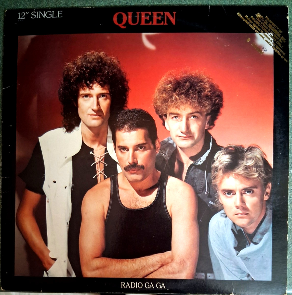 QUEEN Radio Ga Ga - Extended Version 1984 USA #100000 Gold Promo Stamped 12\