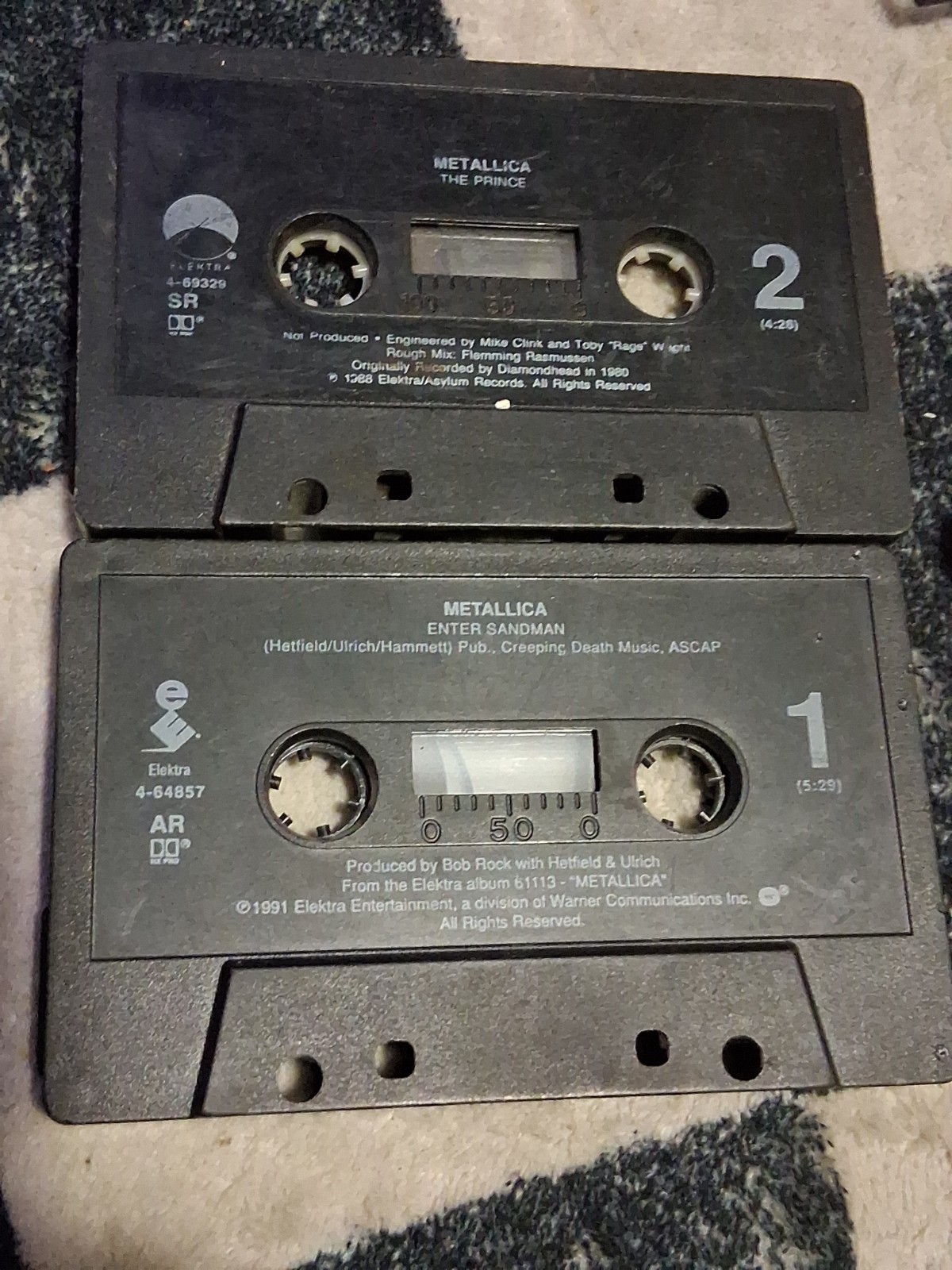 Metallica Rare Lot Of 2 EXTREMELY RARE SINGLES ON CASSETTE.  Stone Cold Crazy 🤪