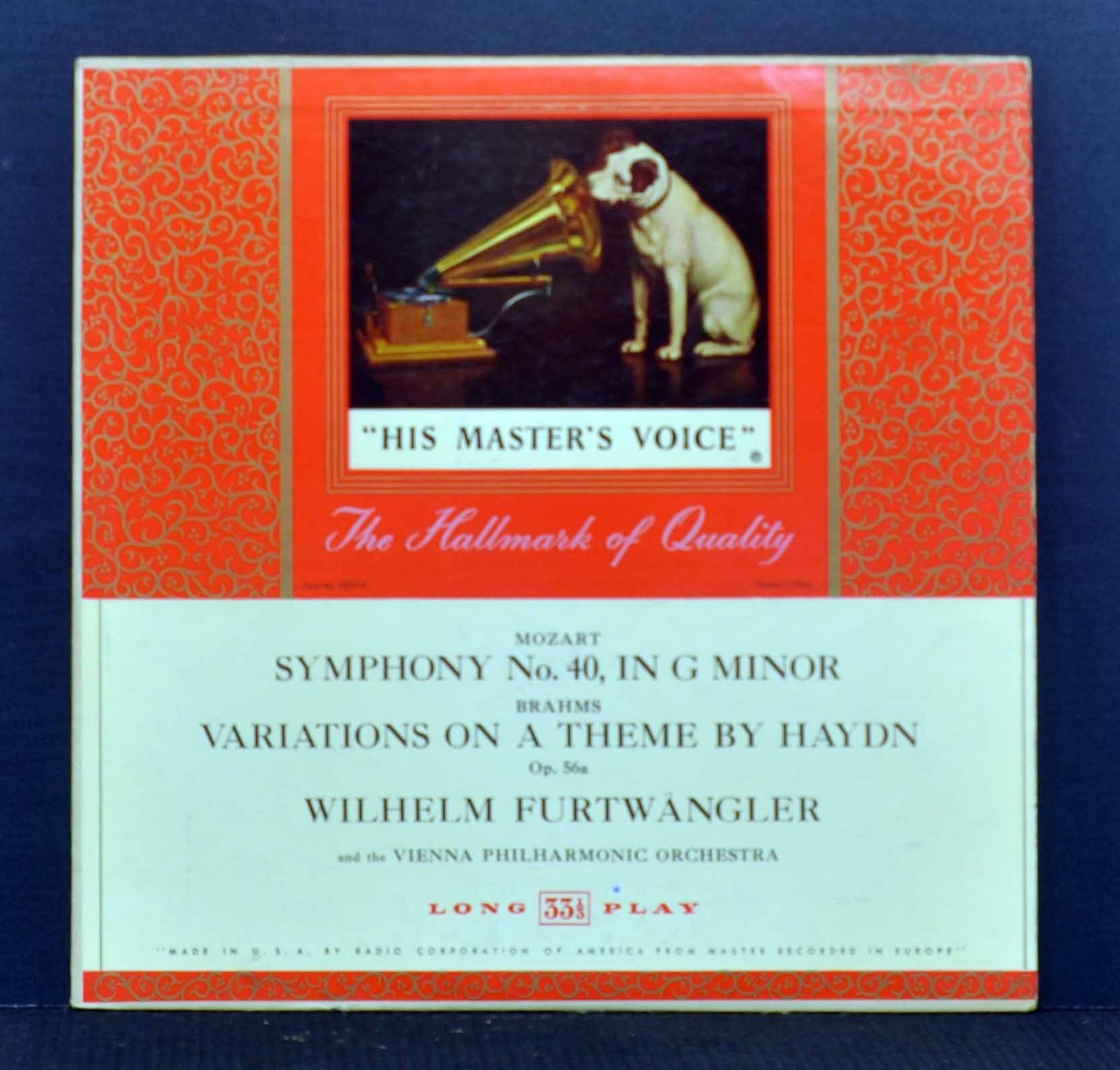 Mozart Brahms Furtwangler Early 1950\'s RCA