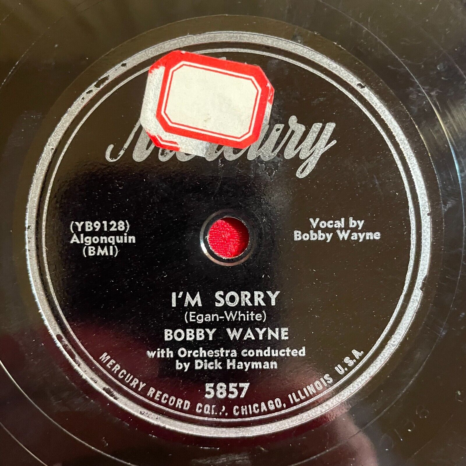 BOBBY WAYNE Mercury 5857 78rpm (Pop, Vocal, 1952)