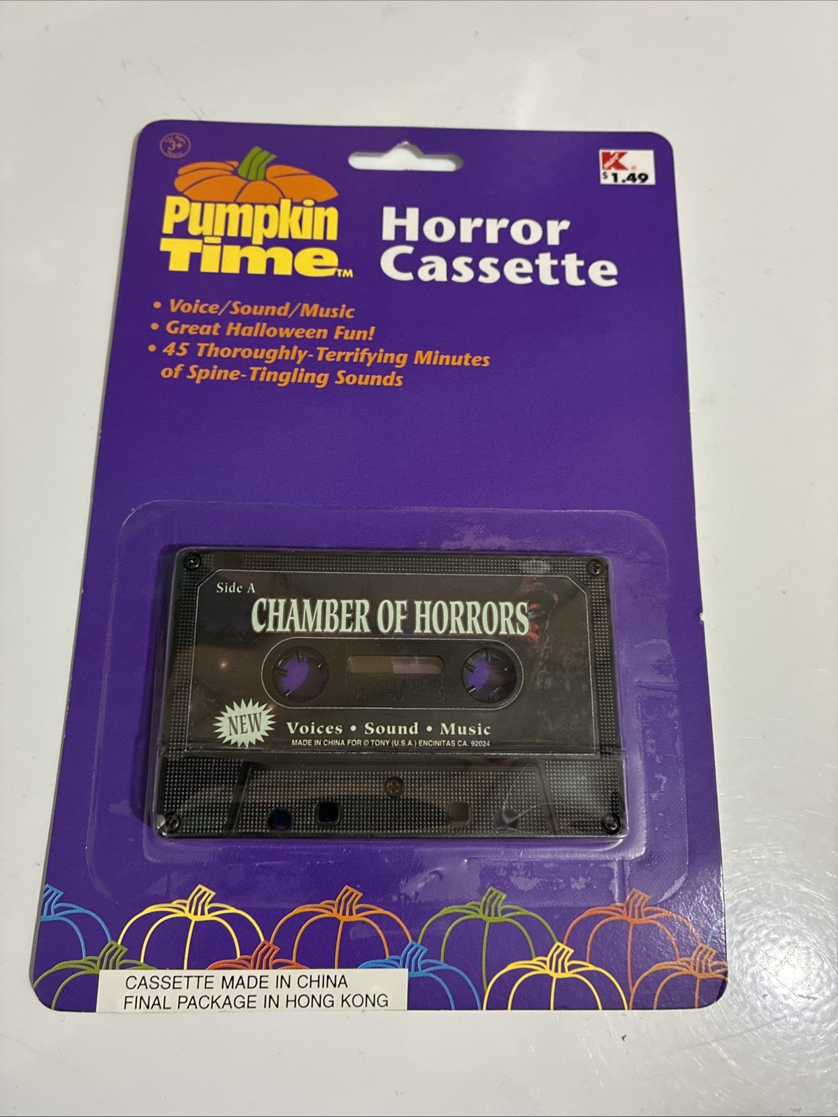 Vintage 1990s Kmart Pumpkin Time Halloween Horror Cassette Chamber of Horrors