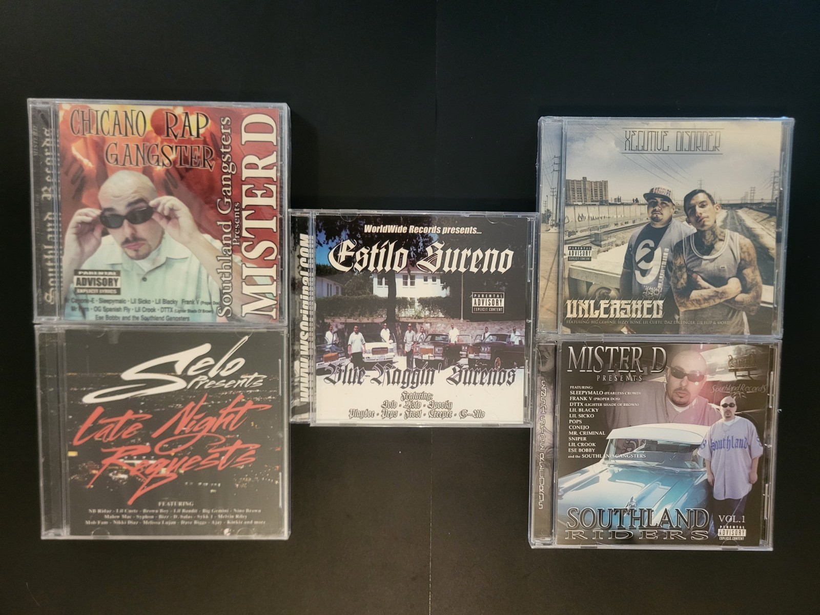 CHICANO GANGSTER RAP CD LOT * 5 CDS * VERY GOOD CONDITION * L@@K