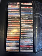 Vintage Cassette Tape Collection-50 Cassettes w/ Zippered Storage Case Included picture