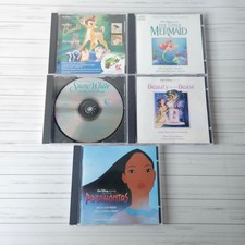 Disney Soundtrack CD Lot 5pc Little Mermaid Beauty Beast Pocahontas Snow White picture