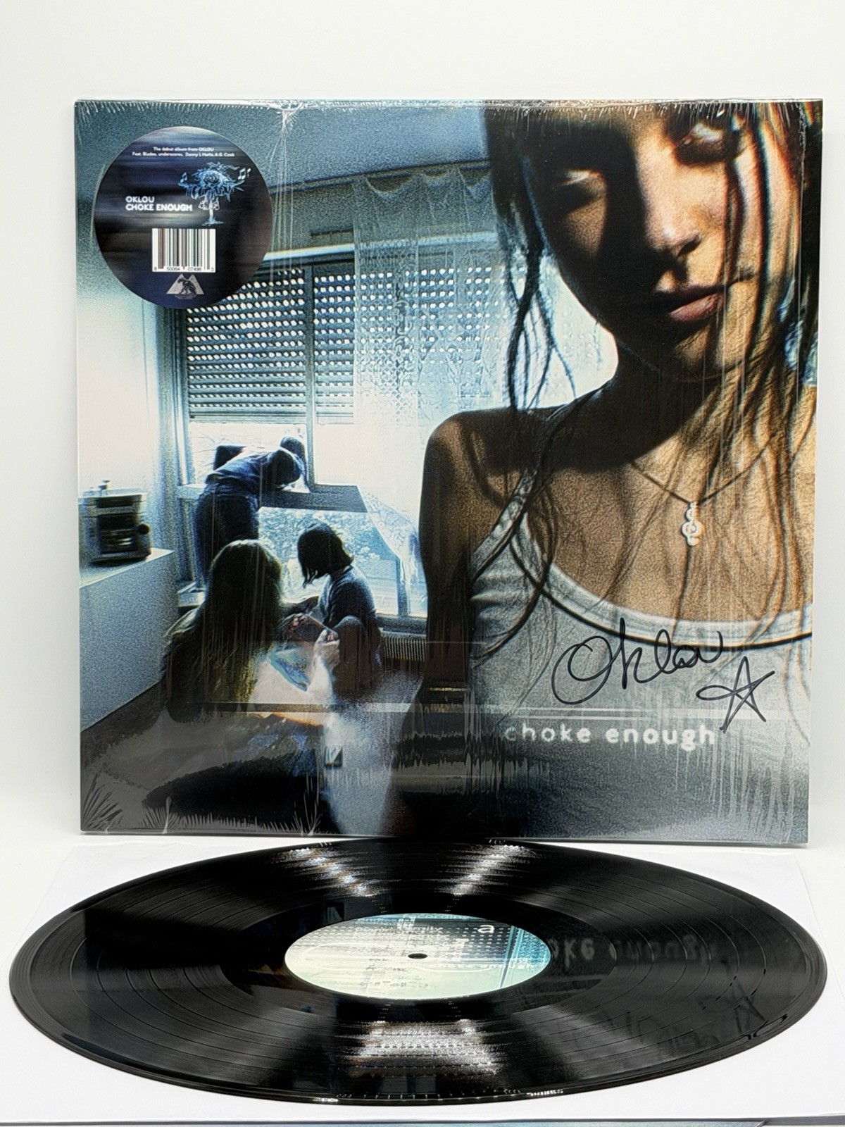 NEW OKLOU SIGNED Choke Enough On Black Color VINYL AUTOGRAPHED Jacket LP Record