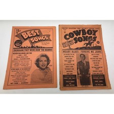 Vintage 1954 Cowboy Songs & Best Songs Lyric Magazines Lefty Frizzell Lot of 2 picture