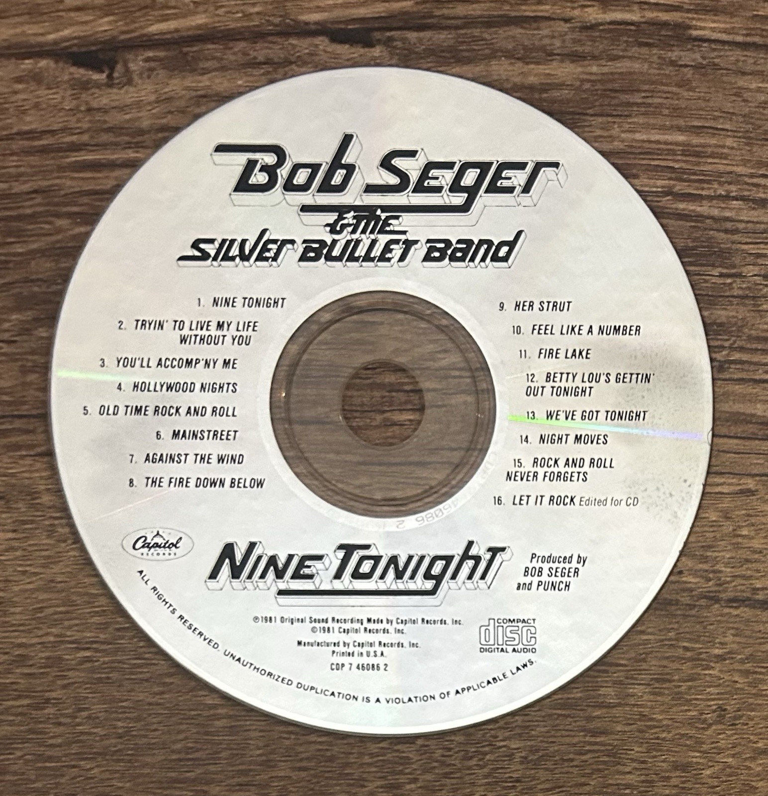 Nine Tonight by Bob Seger (CD, 1989)
