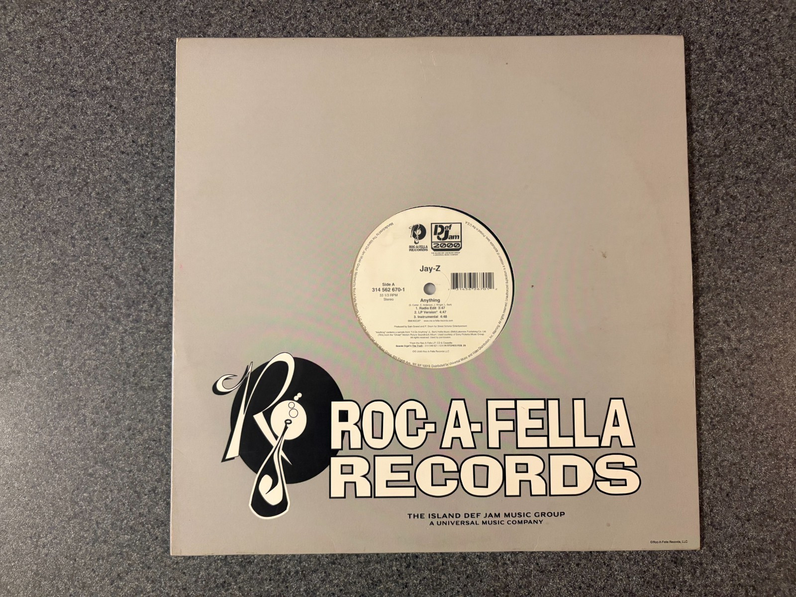 Jay-Z - Anything w/ Big Pimpin Vinyl Single Roc-A-Fella Records