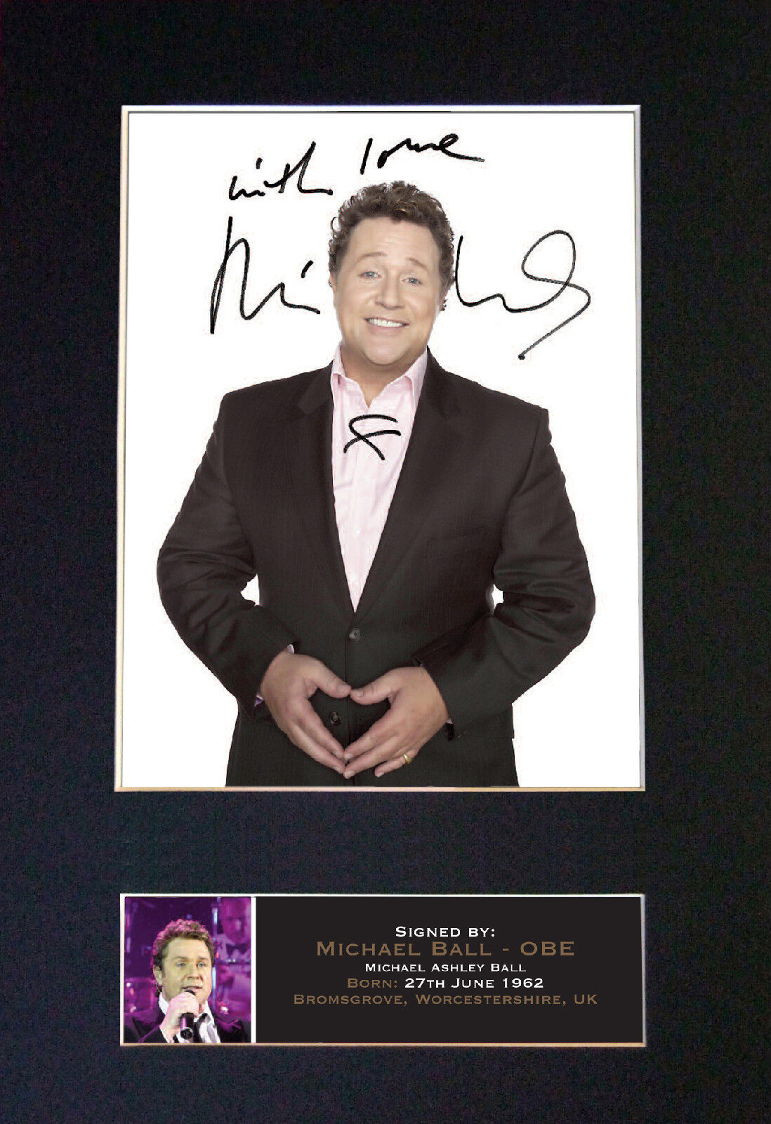 MICHAEL BALL Mounted Signed Photo Reproduction Autograph Print A4 653