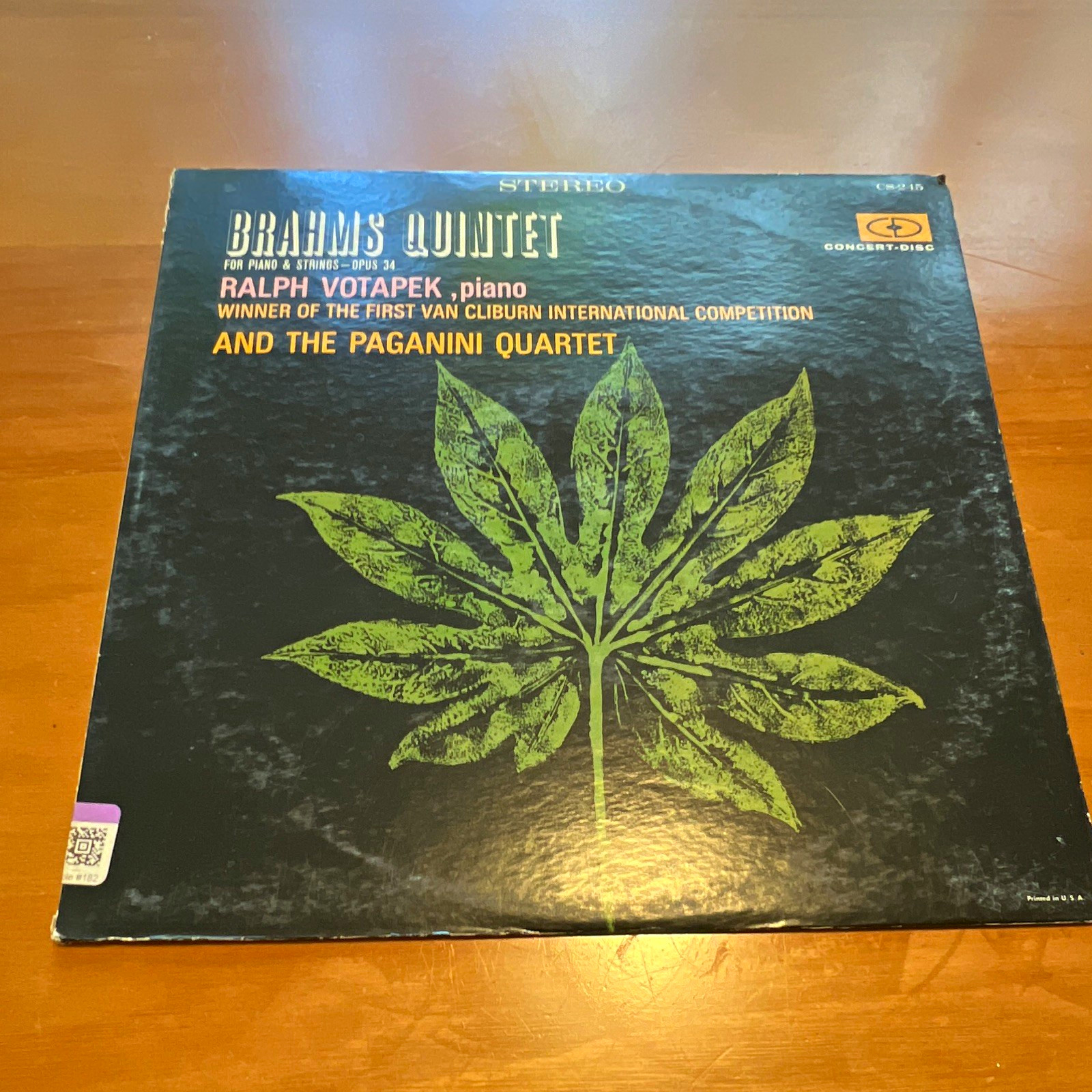 Brahms Quintet Op. 34 - Ralph Votapek/Paganini Quartet 12\