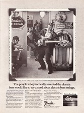 FENDER ELECTRIC BASS GUITAR STRINGS~1977 PROMO PRINT MAGAZINE AD POSTER CLIPPING picture