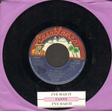 Fanny - I've Had It Casablanca 0009 Vinyl 45 rpm Record picture