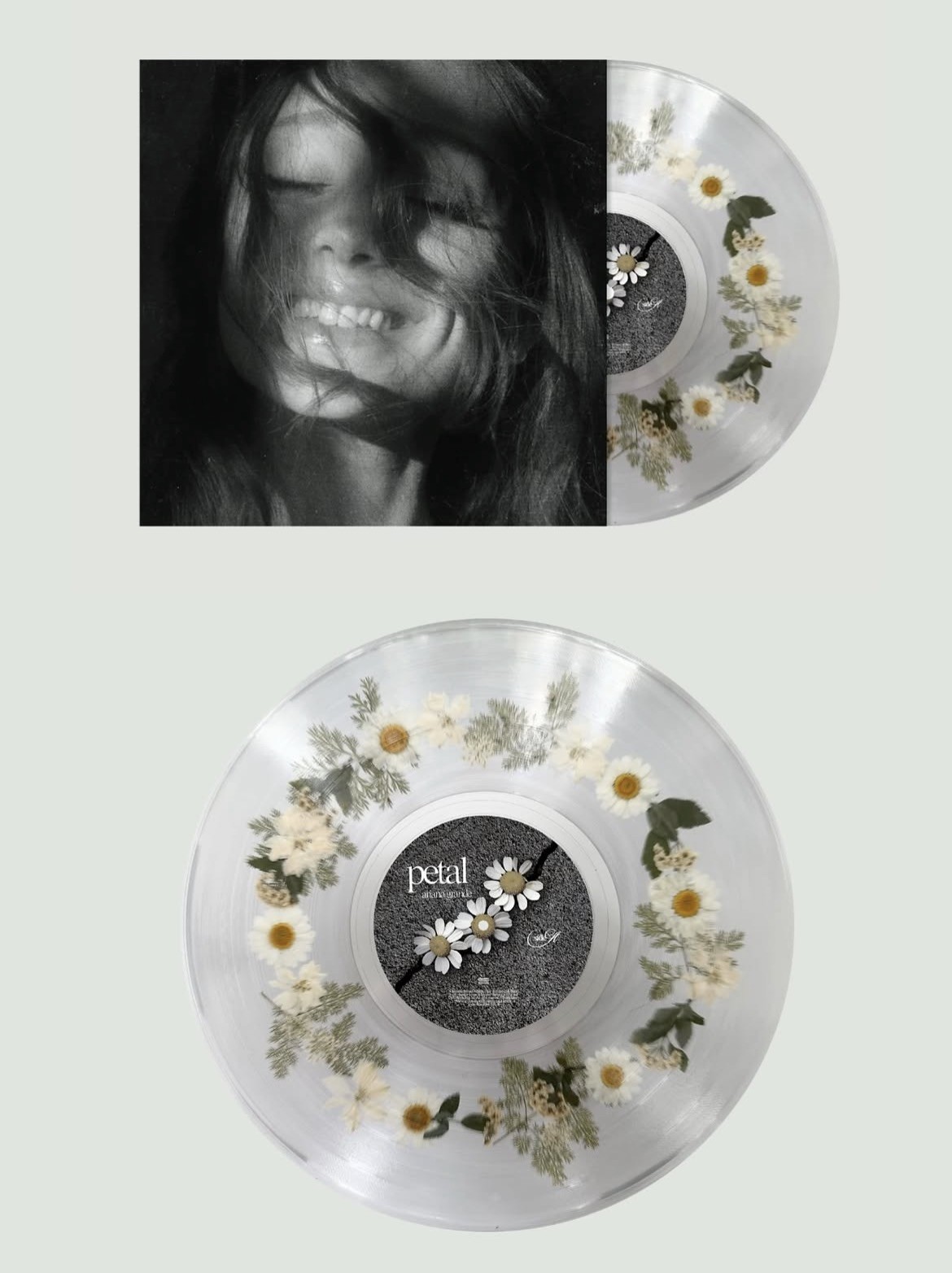 PRESALE Ariana Grande - petal Bad World White Daisy Filled Vinyl LP