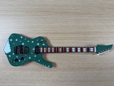Miniature Guitar Model 1:4 Scale Green with White Stars Mini Replica Display picture