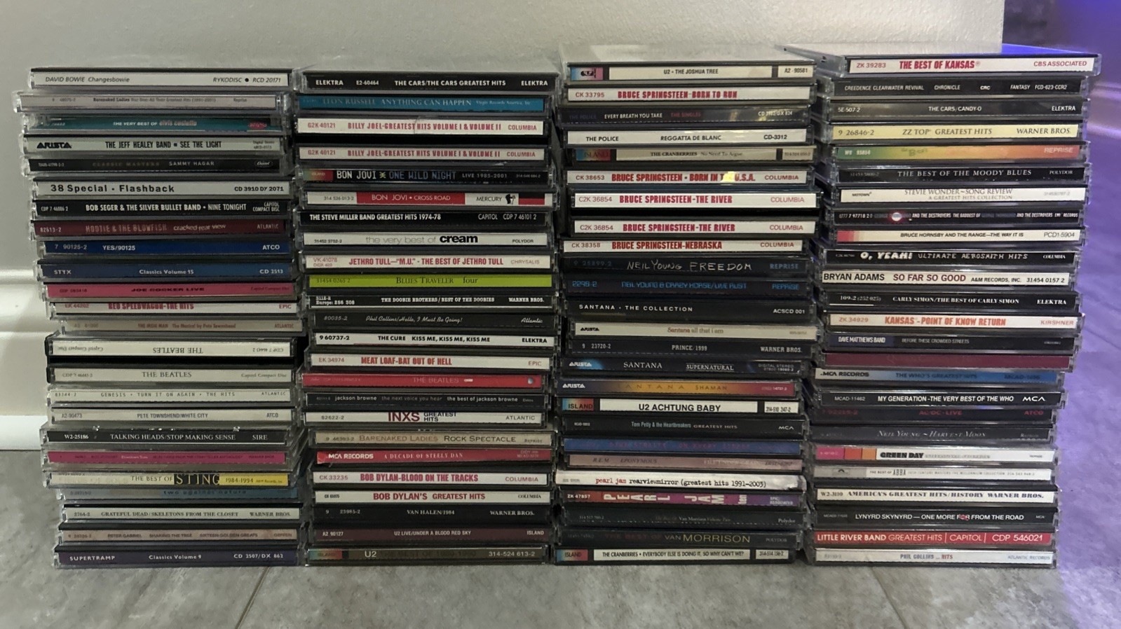 Lot of 90 Classic Rock N' Roll CD's 70s 80s 90s Bowie Beatles Springsteen U2 Yes