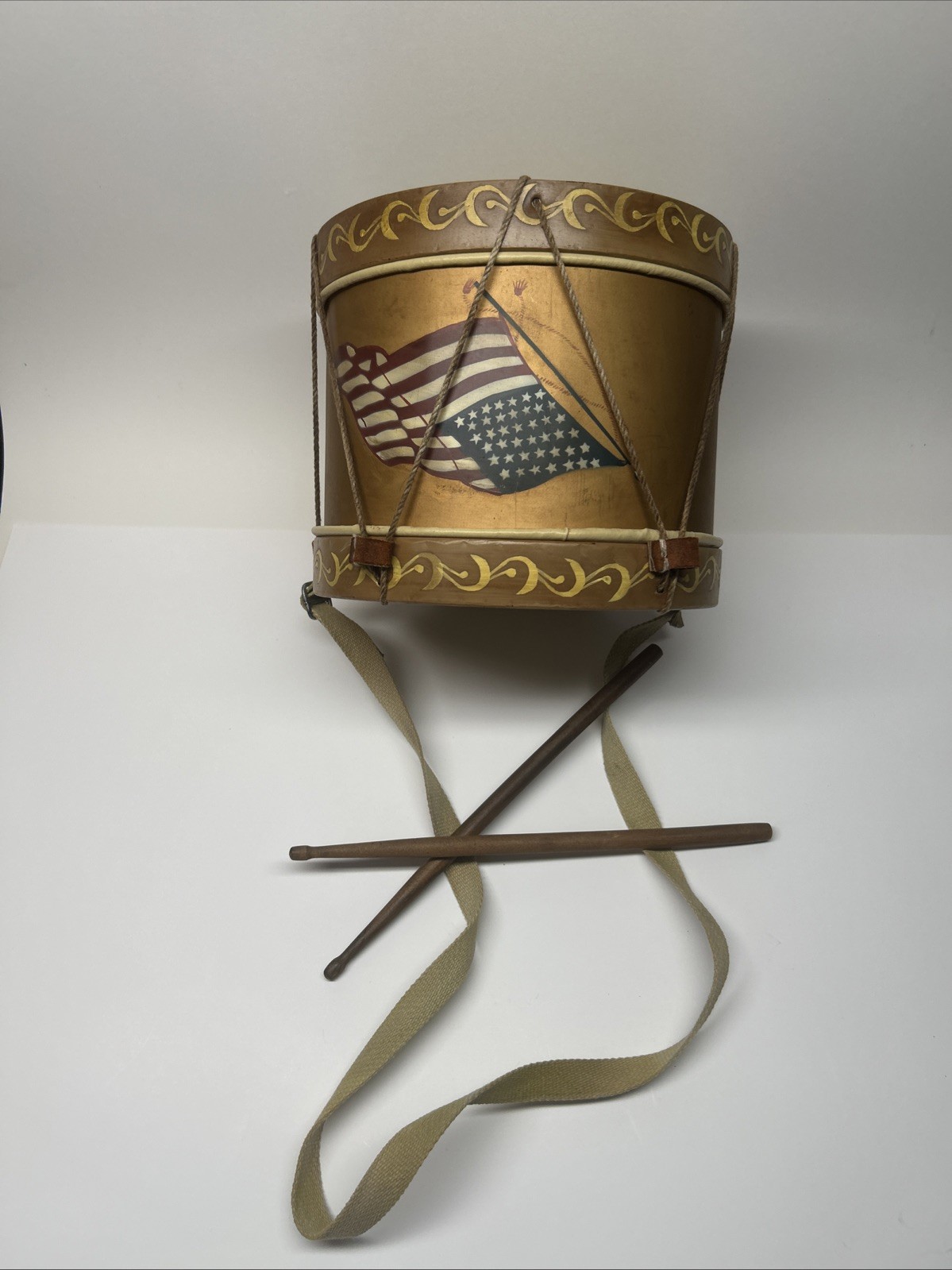 REPRODUCTION GREAT CIVIL WAR ERA ROPE TENSIONED FIELD DRUM 9” DIAMETER
