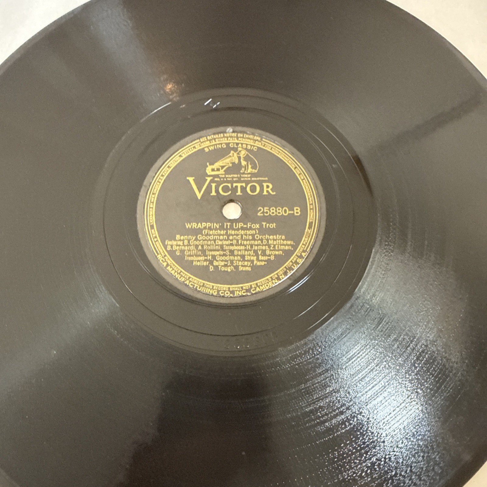 1938 JAZZ - BENNY GOODMAN ORCH 78 rpm VICTOR 25880 WRAPPIN' IT UP Ex
