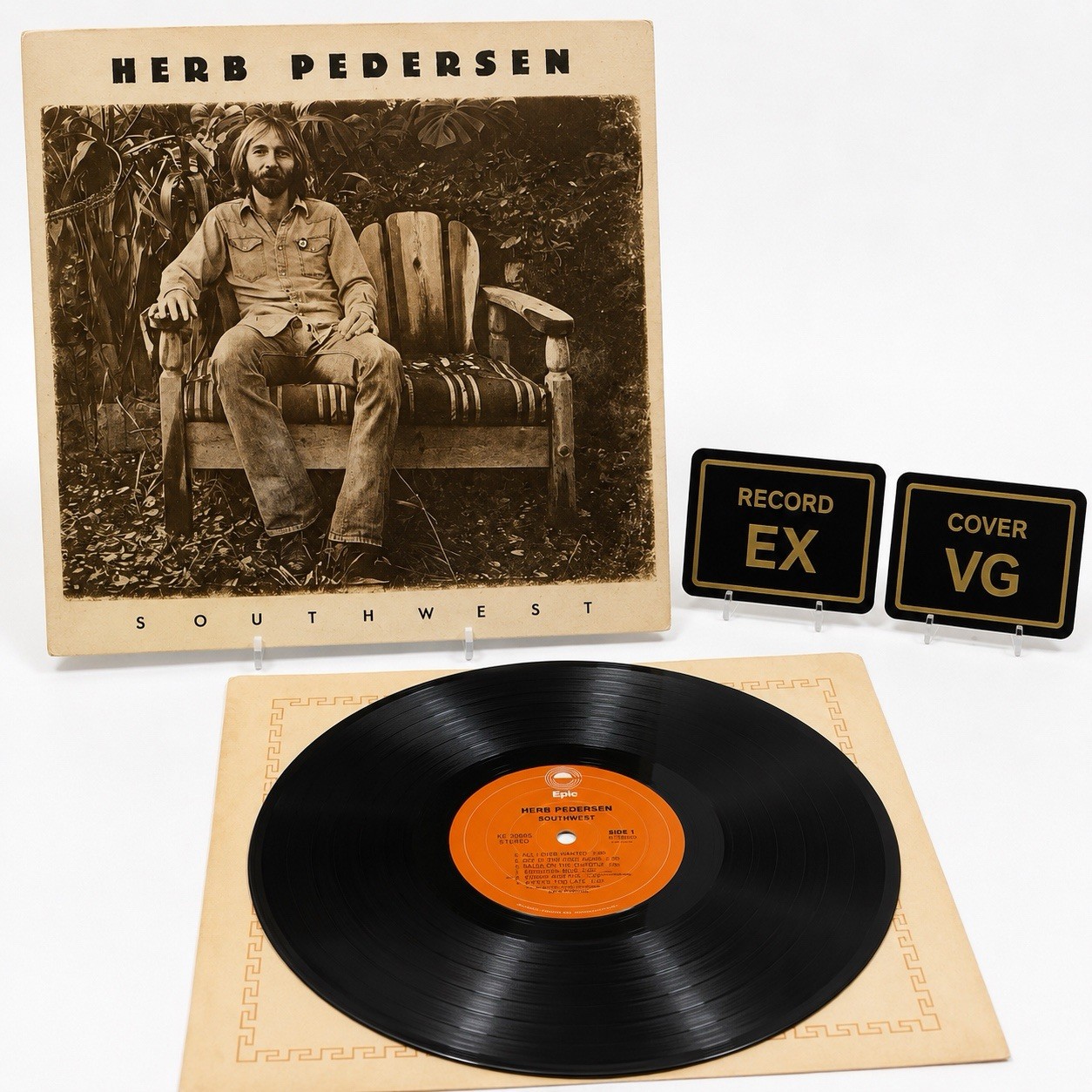 Herb Pedersen Southwest LP 1976 Epic PE 34225 EX/VG Ultrasonic Cleaned Country R