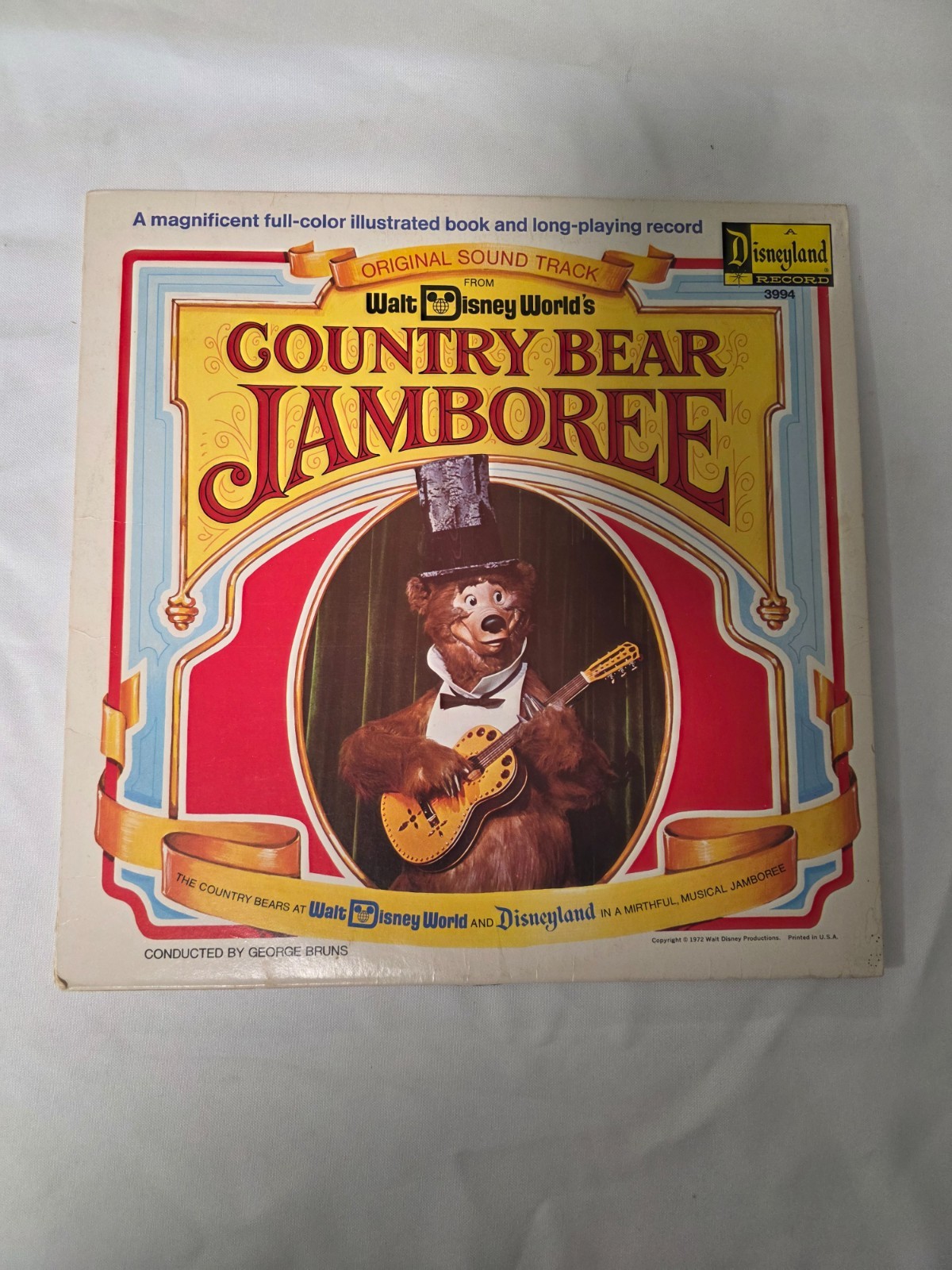 Disneyland Record Country Bear Jamboree Vinyl LP with Illustrated Book