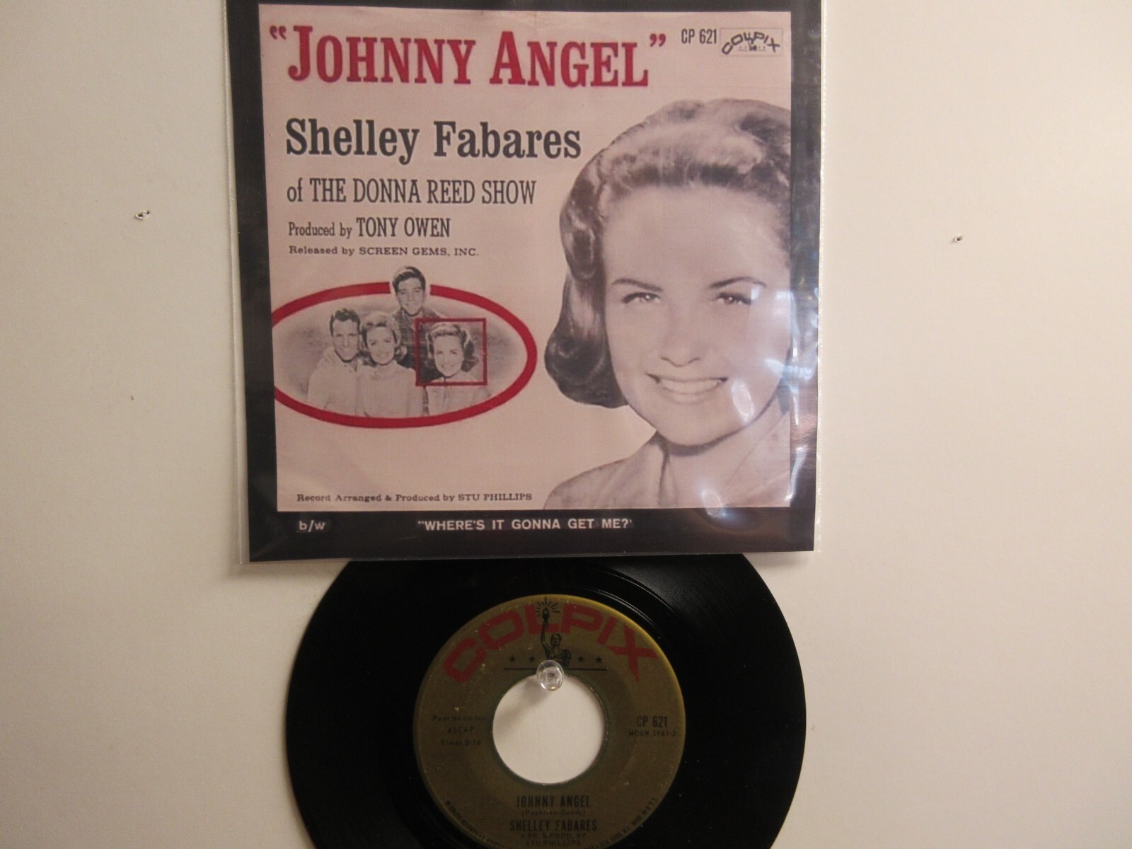 💥 ' SHELLEY FABARES '  HIT 45 + PICTURE  [JOHNNY ANGEL]  1962  💥