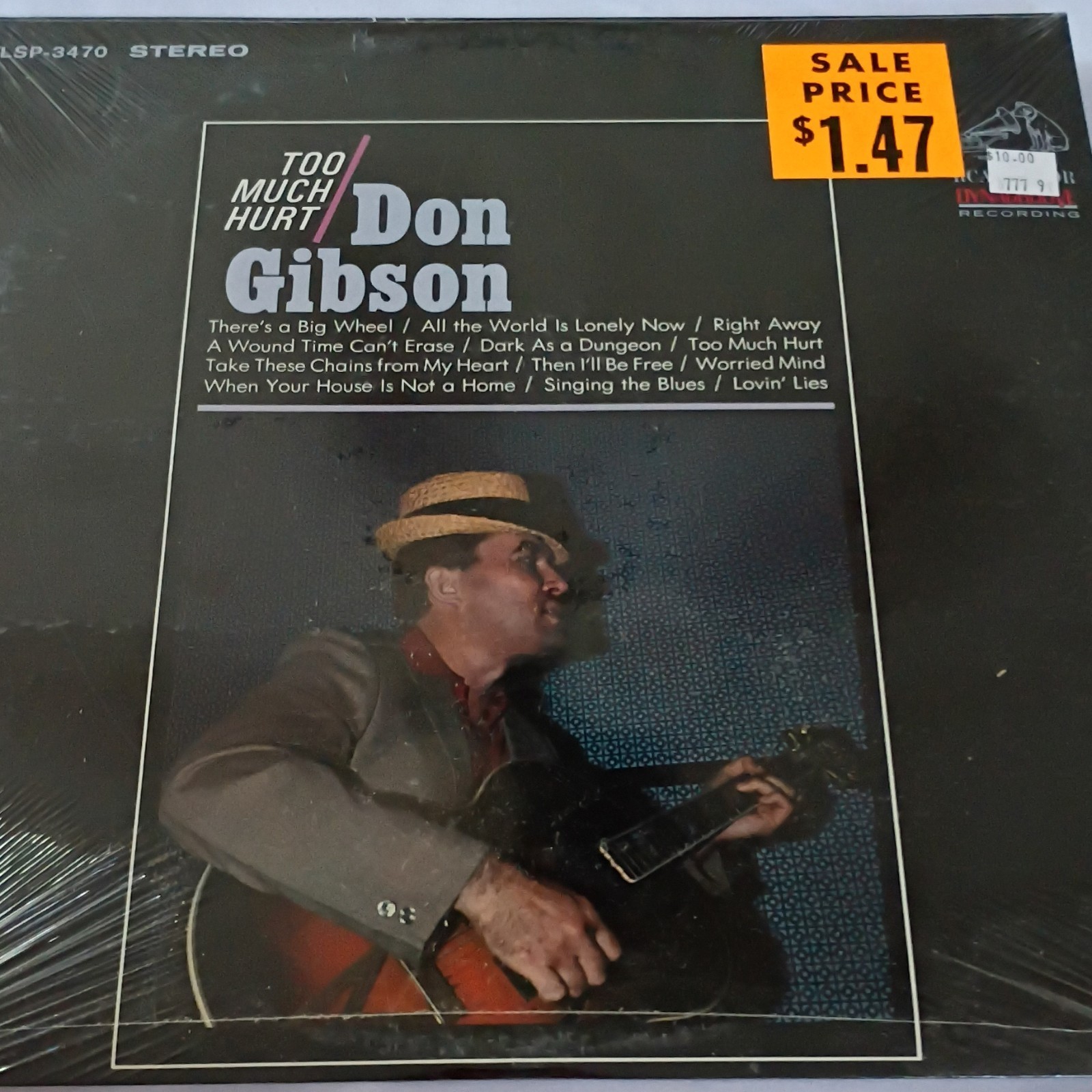 New Sealed Don Gibson Too Much Hurt RCA Victor LP 12