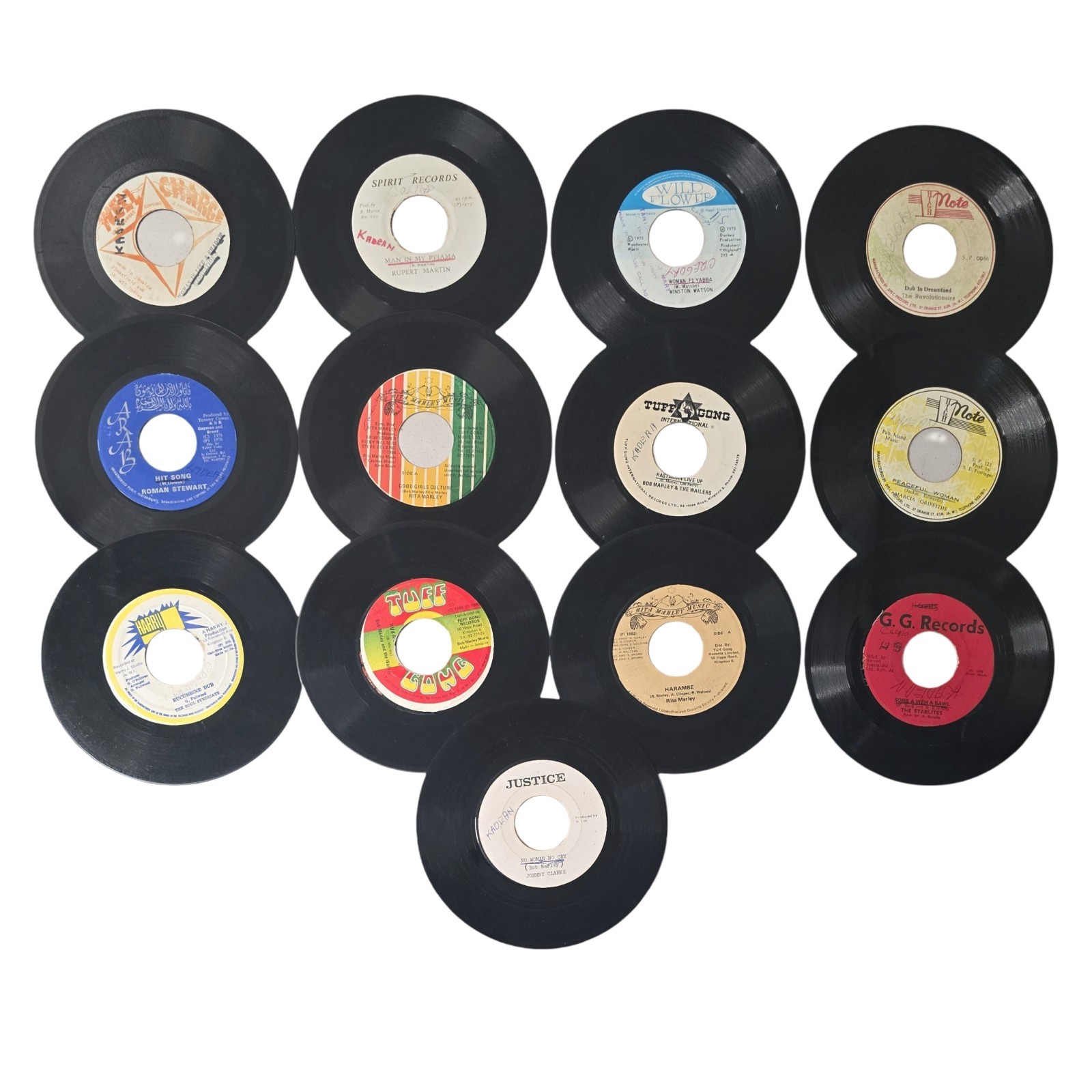 13 Jamaican Reggae 45 Record Lot Bob Marley Rita Marley Johnny Clarke Dub