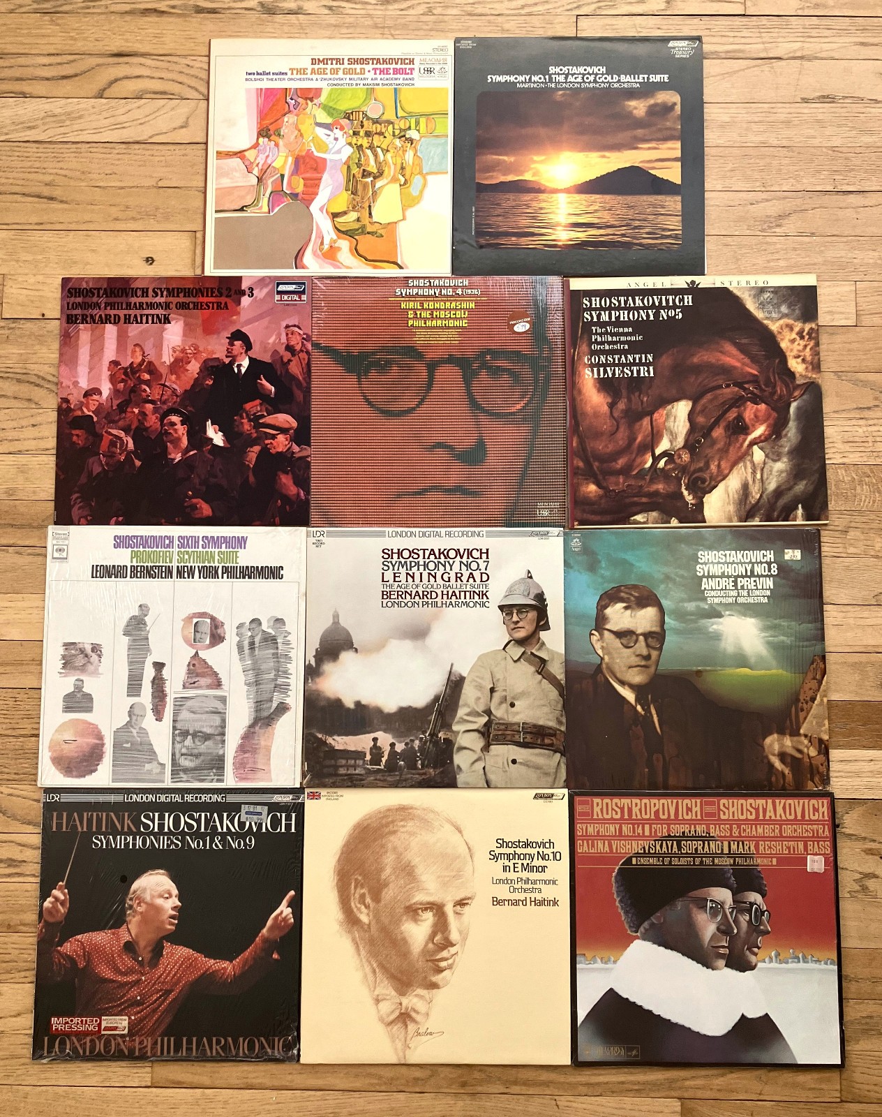 Shostakovich 12 Vinyl LP Record Lot Symphonies 1 - 10 & 14 NM