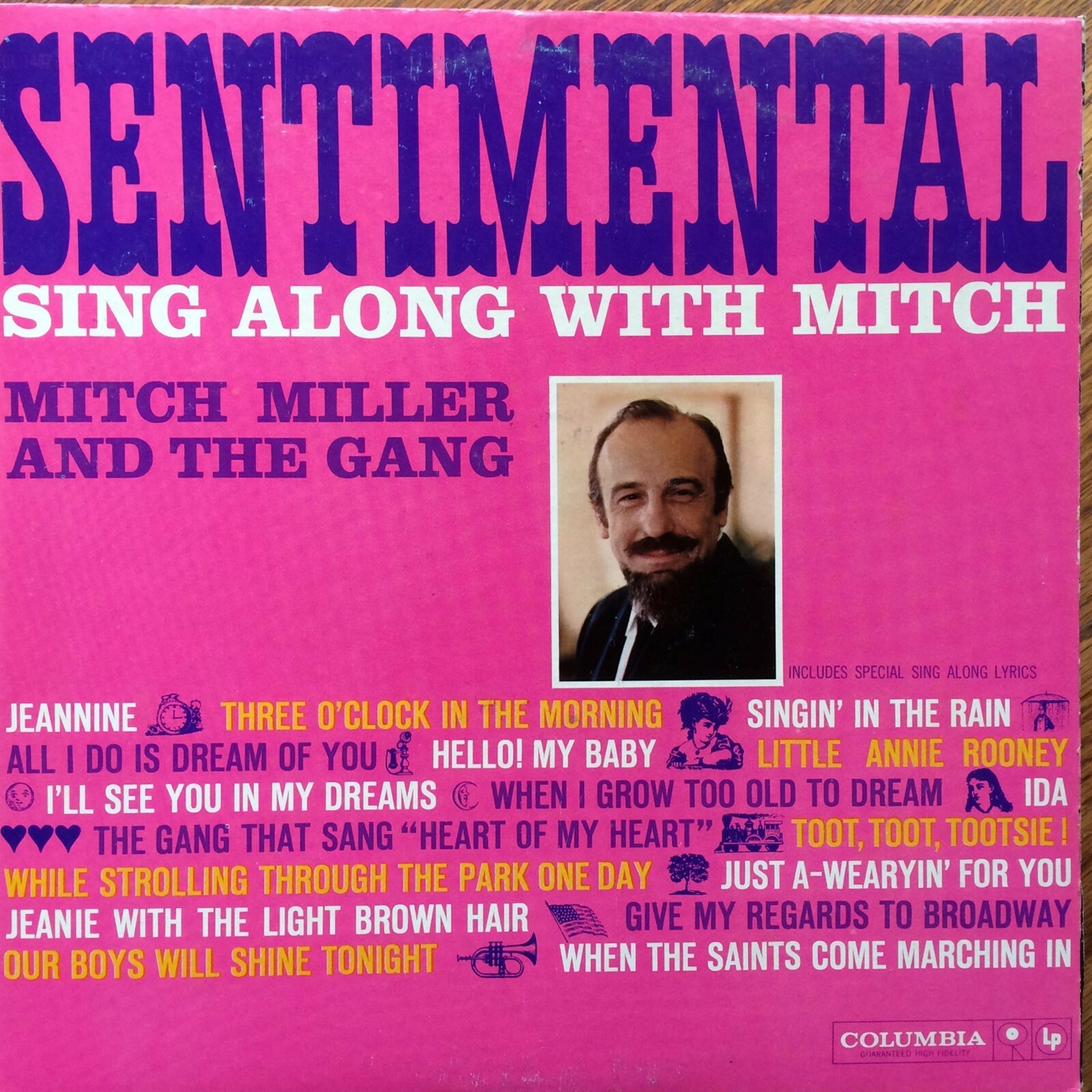 Sentimental Sing Along Mitch Miller Lyrics Columbia VG+ 6 eye CL 1457 PET RESCUE