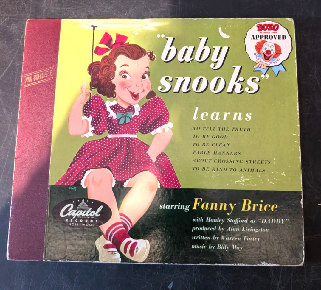 Vintage 1949 baby snooks learns/capital record/78 rpm/bozo apporoved