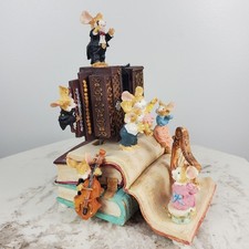 Vintage Music Box It's a Small World Mice Moving Accordion Works picture