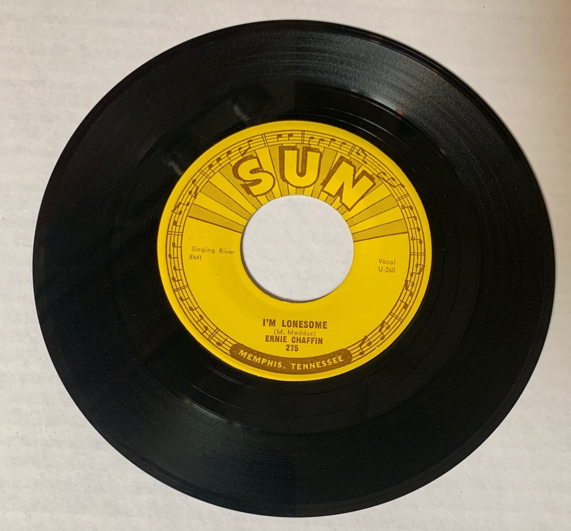 ERNIE CHAFFIN / I’M LONESOME / LAUGHIN’ AND JOKIN’  1957 Sun 45