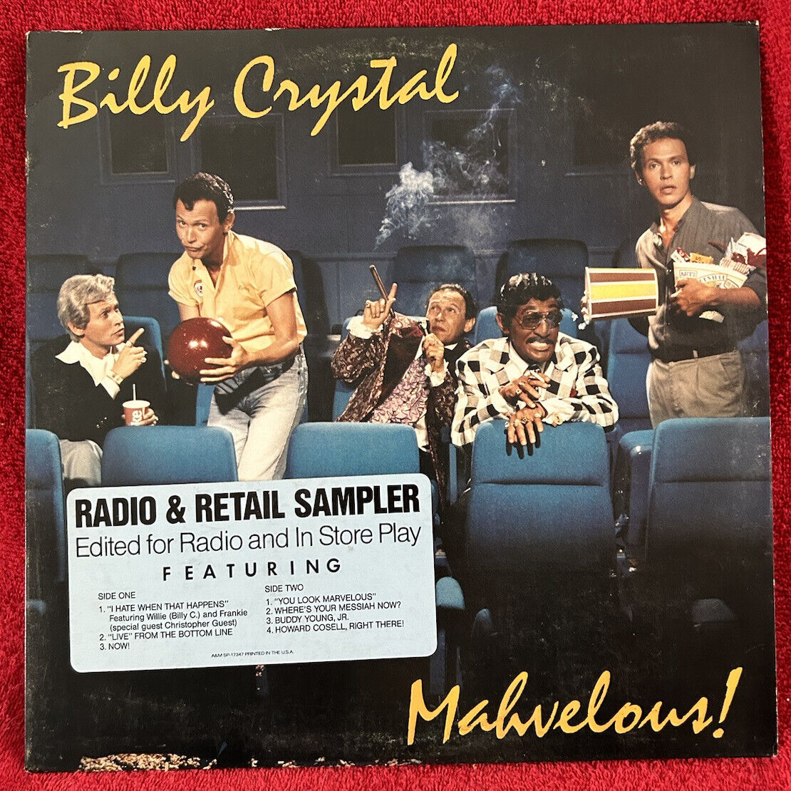 Billy Crystal: Marvelous 1985 A&M Records SP-5096 -WZZO Z-95 PROMO - Comedy