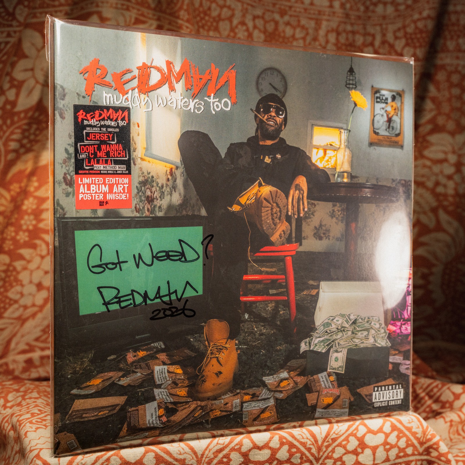 SIGNED Redman Muddy Waters Too vinyl LP 2 whut? dare docs reggie wu tang