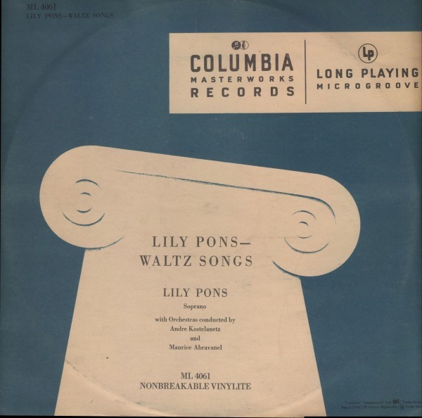 Lily Pons, Waltz Songs, (LP), VG, 3913286452