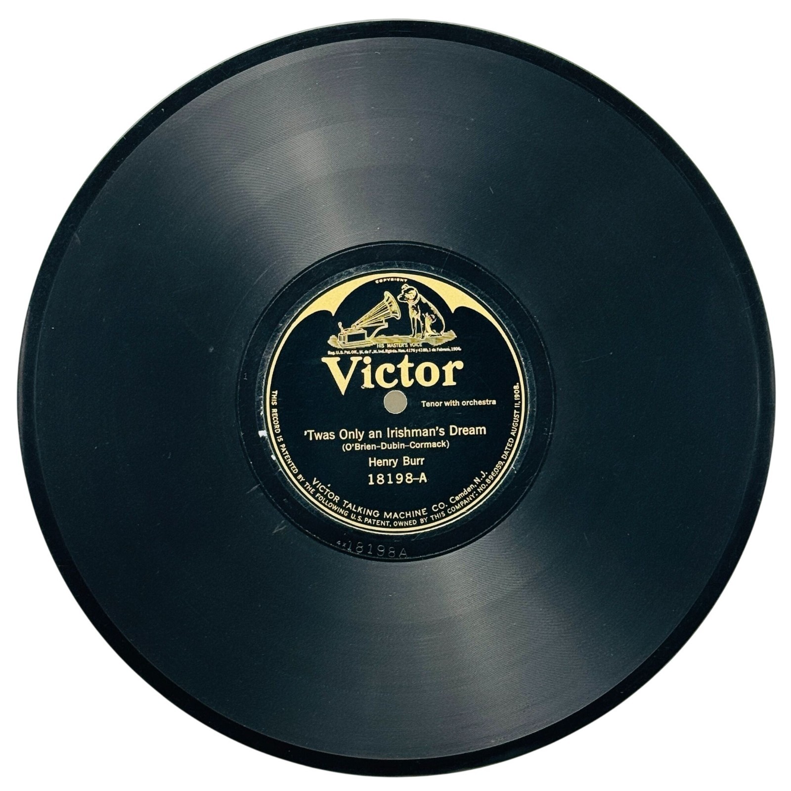 Henry Burr Twas Only An Irishmans Dream Shellac Record 78 RPM Victor 18198 VG+