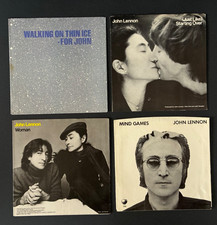 LOT of 4 ~ JHON LENNON - YOKO ONO 45rpm PICTURE SLEEVES ONLY picture