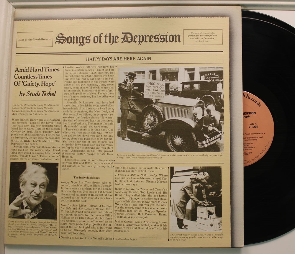 V/A 2Lp Songs Of The Depression On Book Of The Month - Vg++ / Vg++