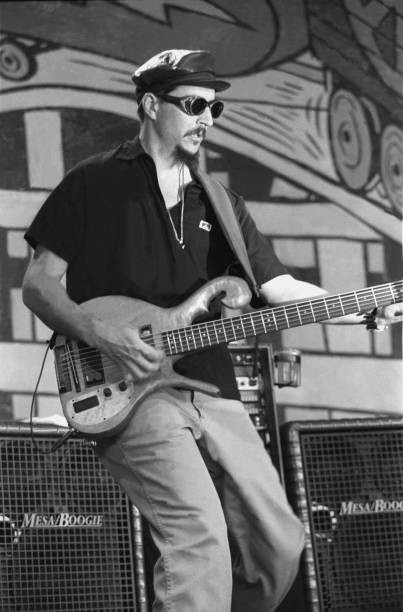 Singer bassist Les Claypool is shown at a live concert appearance - Old Photo